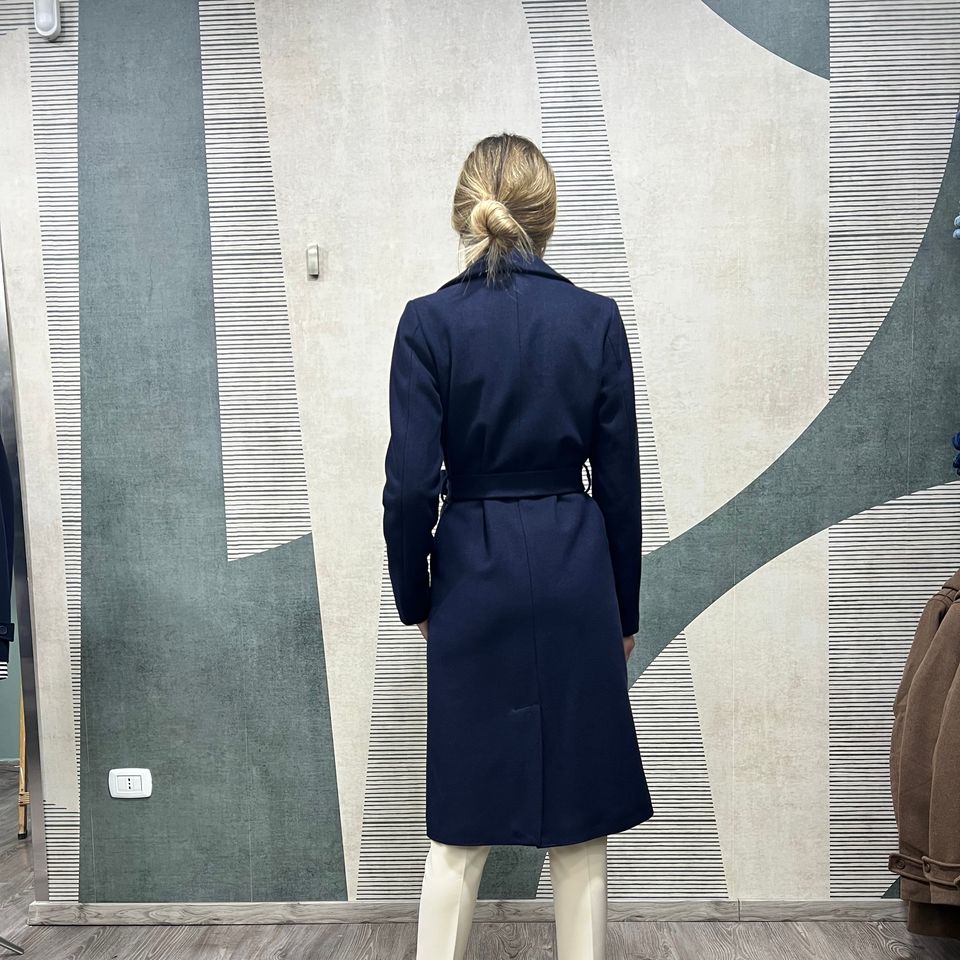 Cappotto 502 | Panna | Blu