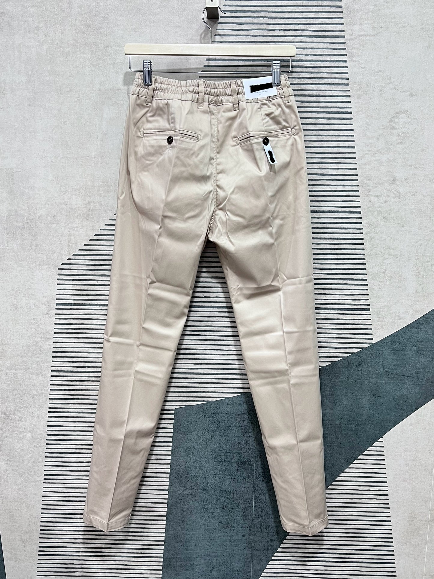 Pantalone Tela Para| Beige & Blu
