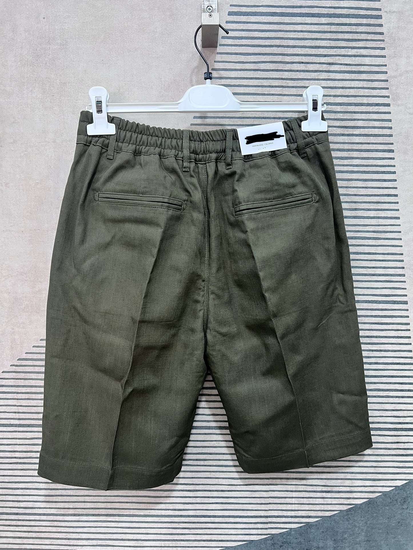Bermuda Lino & Tencel | Verde| Panna | Nero