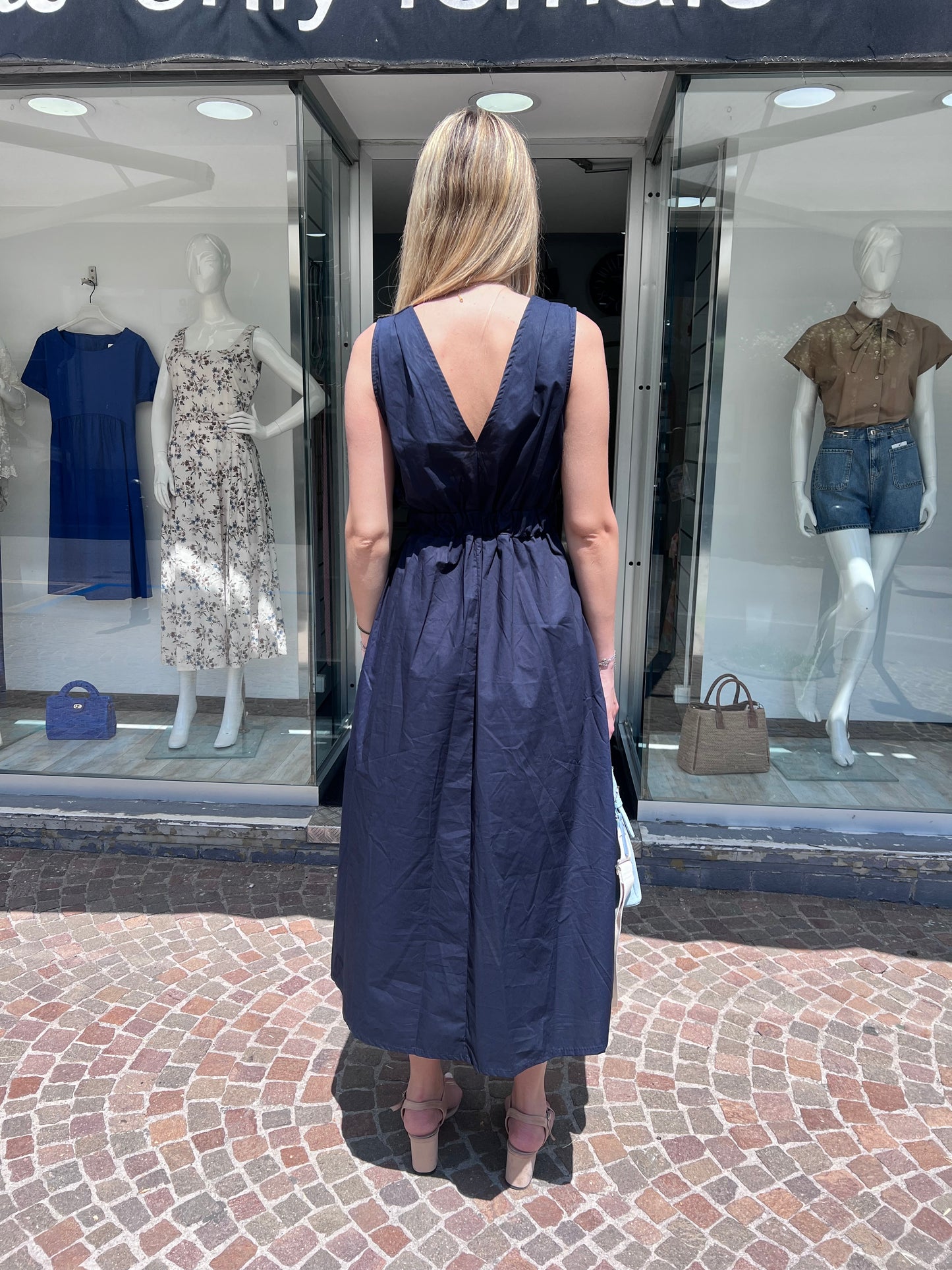 Abito Cotone| 9664| Bianco | Blu
