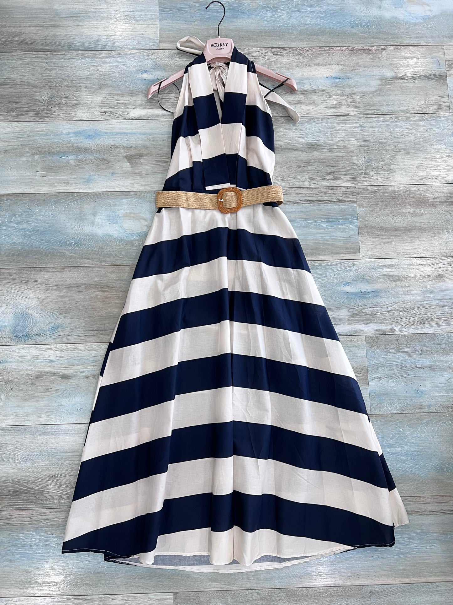 Abito Cotone| Riga Larga| Moro| Blu