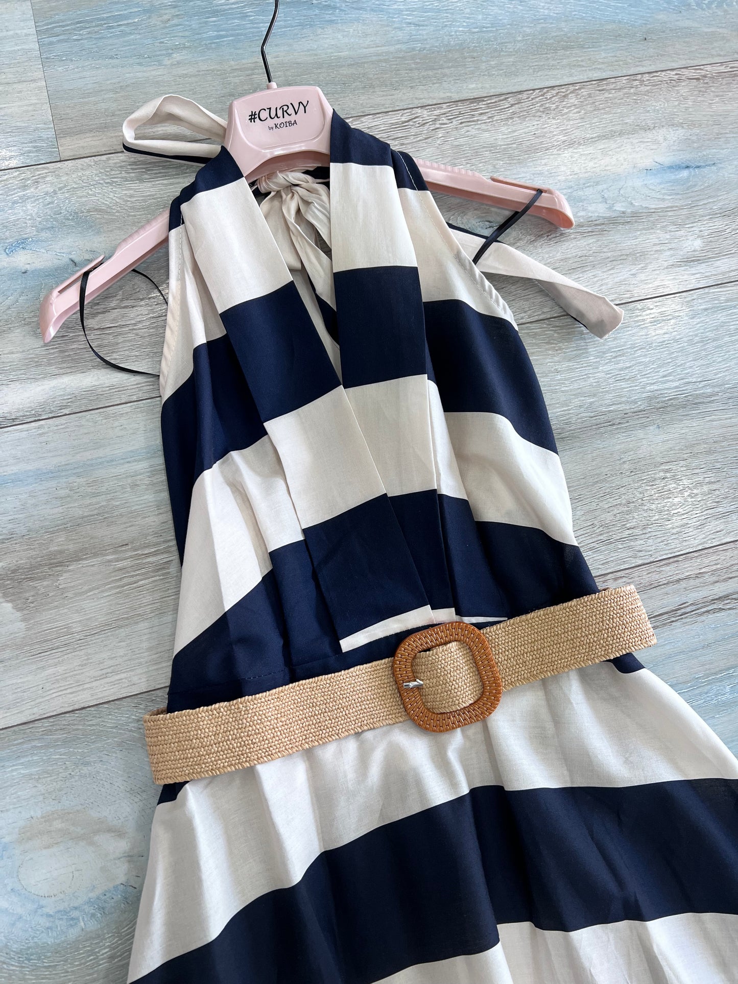 Abito Cotone| Riga Larga| Moro| Blu