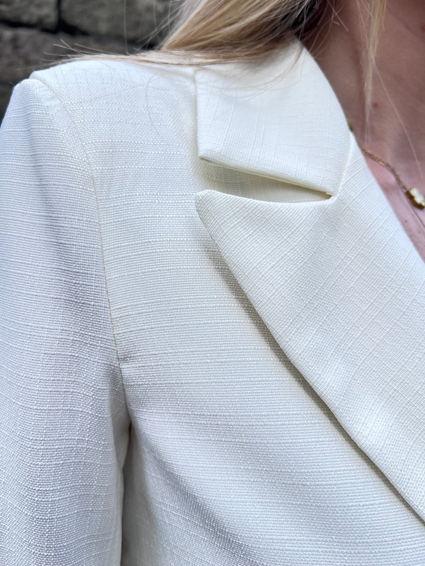 Tailleur| Trama Lino| Panna | Fucsia