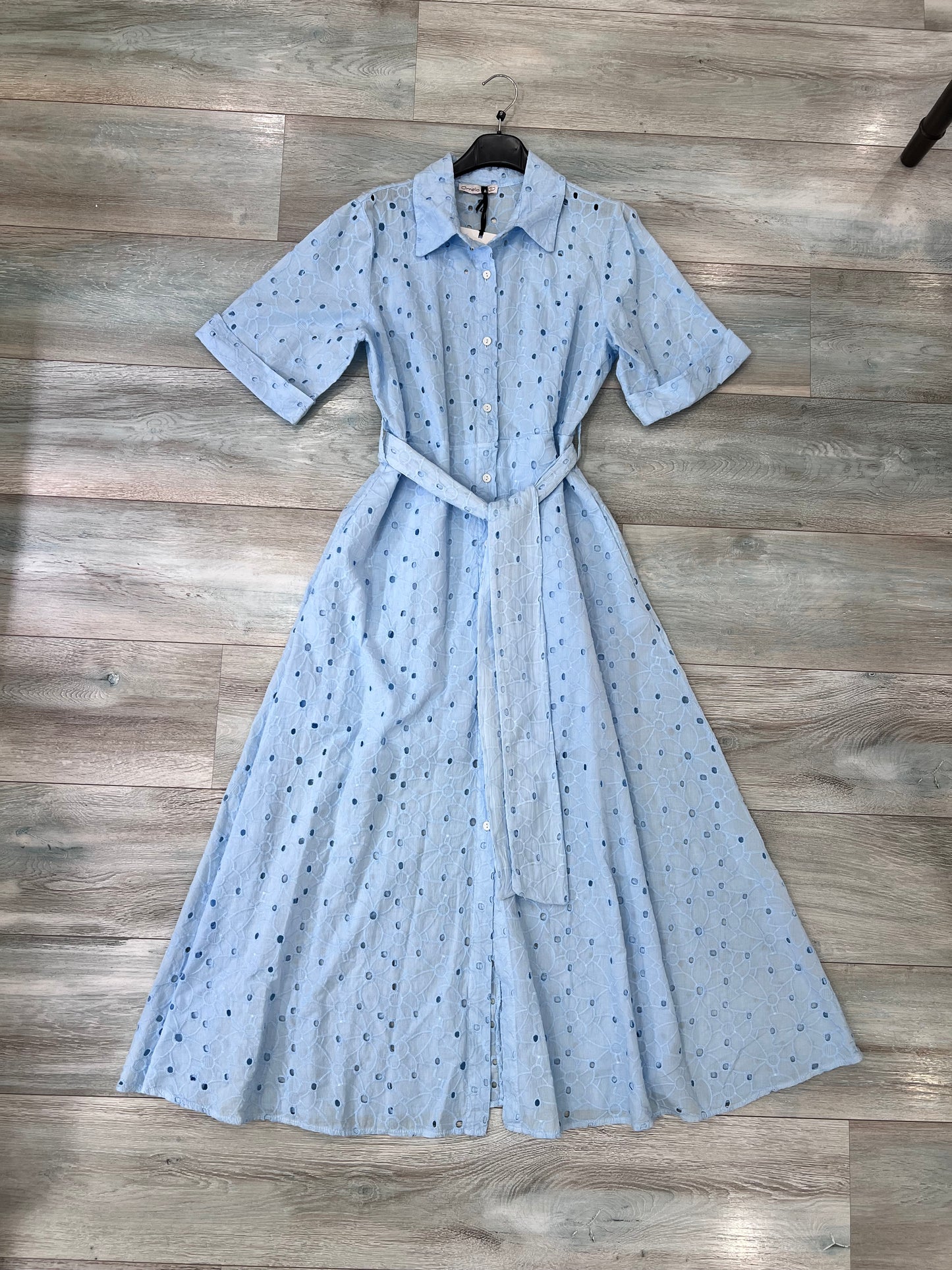 Abito Lungo| Pizzo | Bianco| Celeste| P197