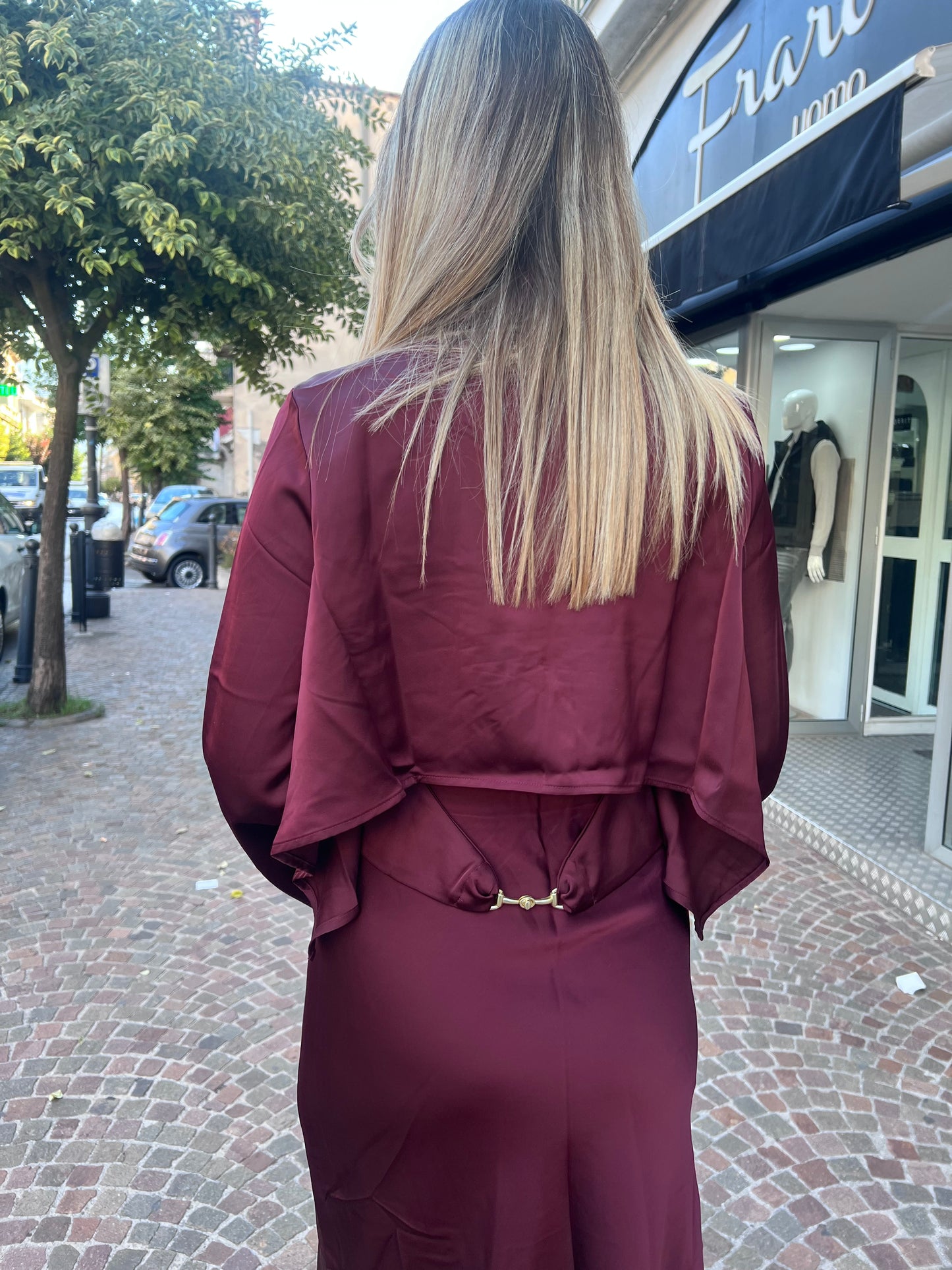 Coordinato donna bordeaux Kansas Tiffosi - vista posteriore made in Italy