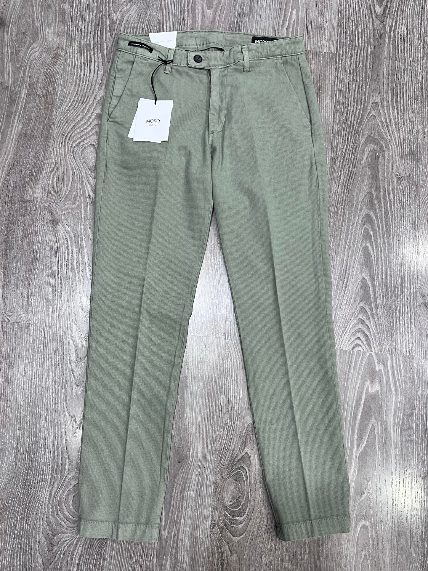 Pantalone uomo tinto in filo verde - Moro - vista frontale completa