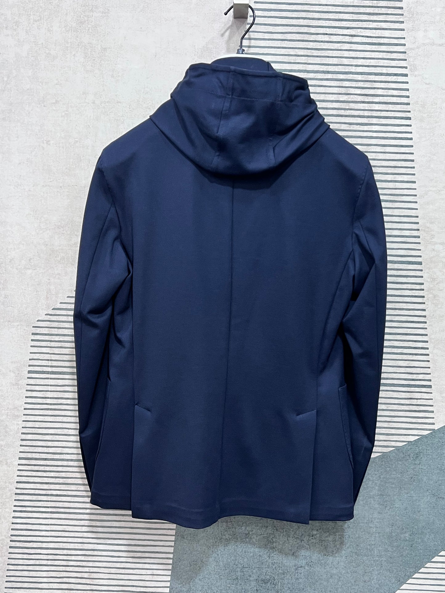 Giacca uomo punto milano blu - vista posteriore