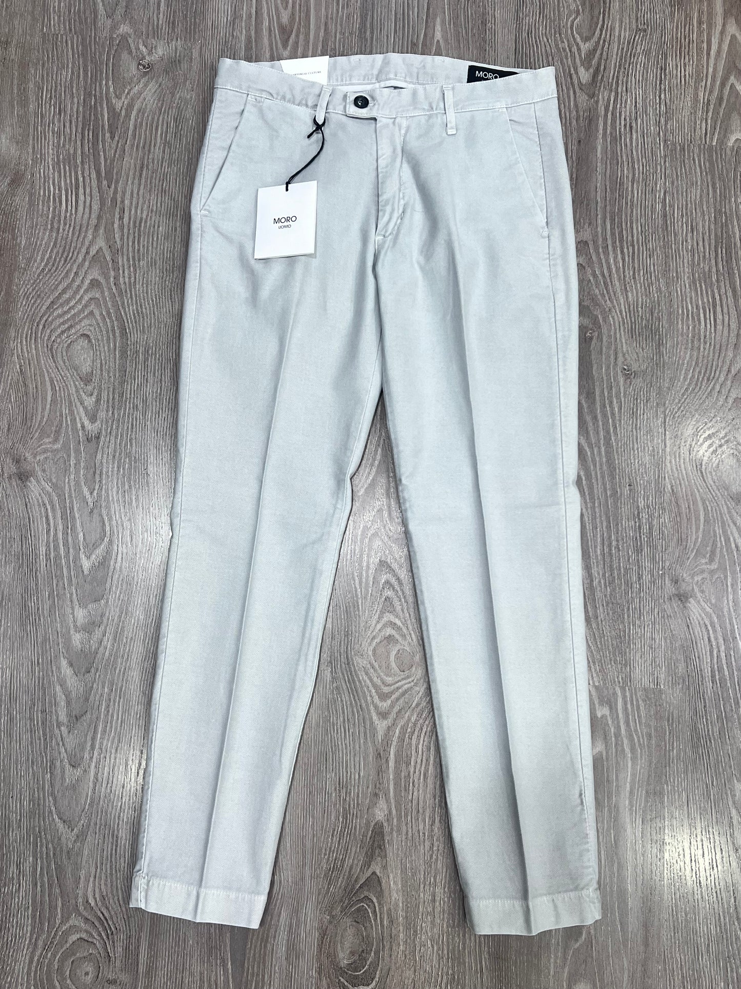 Pantalone uomo invernale fustagna spigata grigio, vestibilità regolare Made in Italy Moro