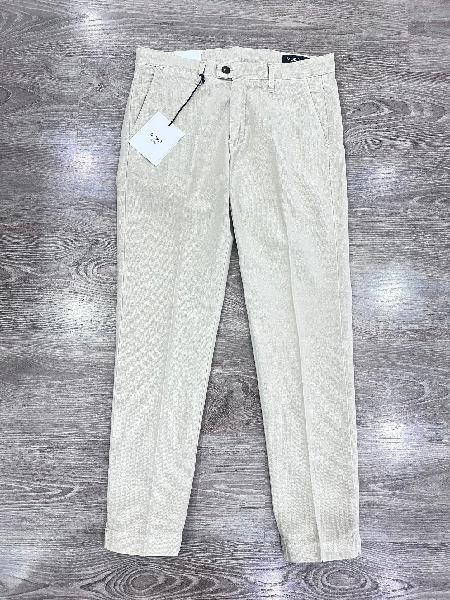 Pantalone uomo invernale fustagna spigata beige , vestibilità regolare Made in Italy Moro