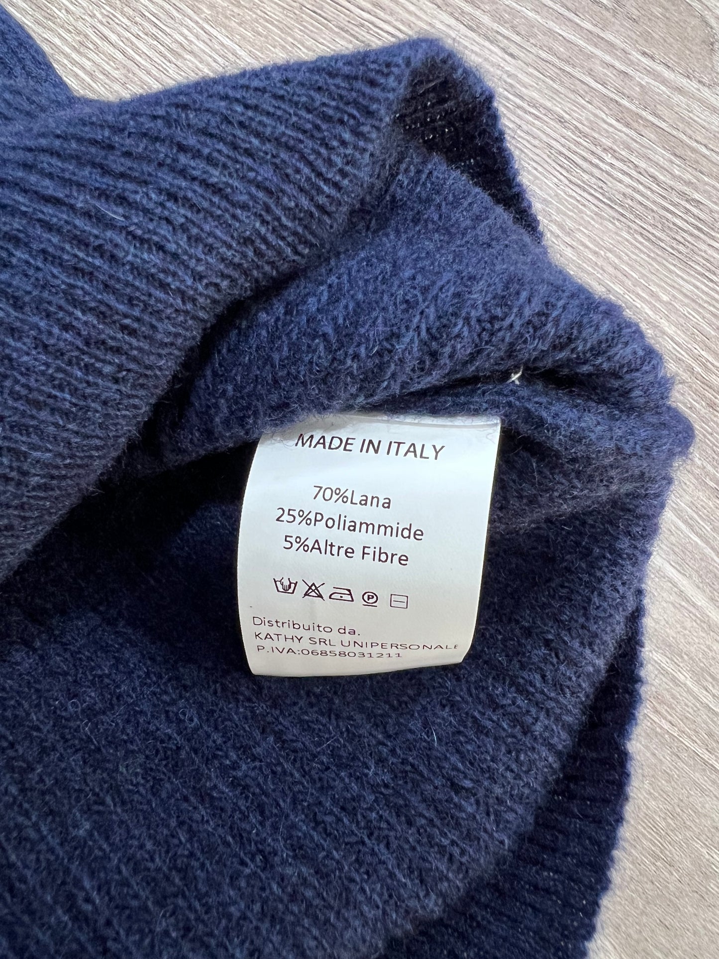 Maglione Inglese Girocollo Lana Pregiata - Blu e Fango