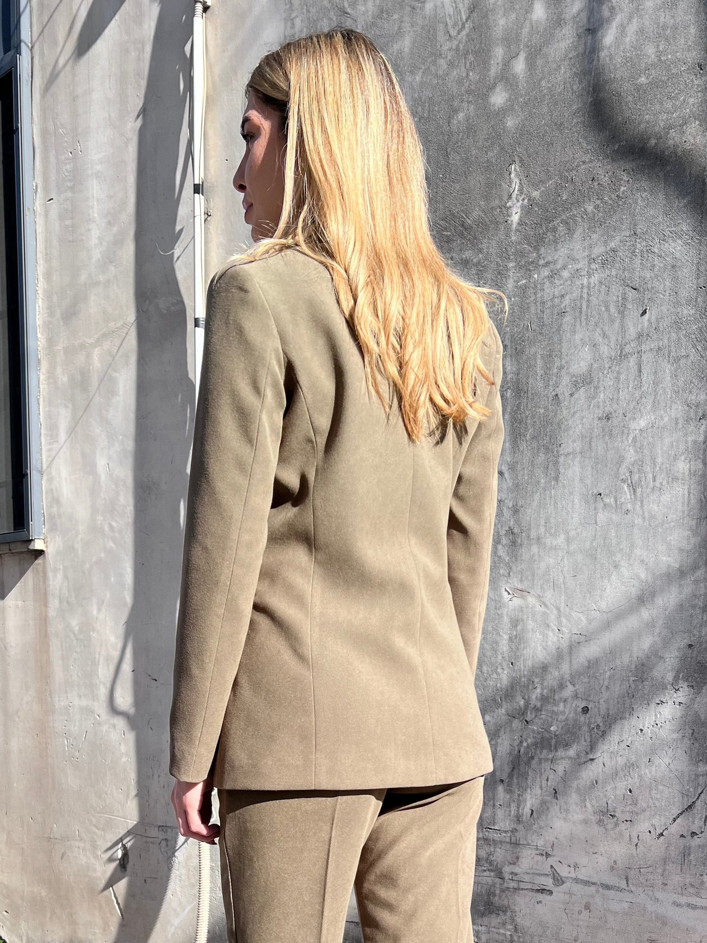 Giacca doppio petto donna verde - Outerwear premium Erica Bellucci - vista posteriore