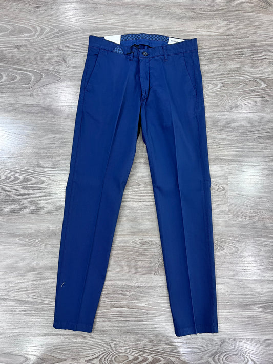 Pantalone uomo 644 slim fit - colore Bluett – Made in Italy in cotone con micro righino verticale – Frarò