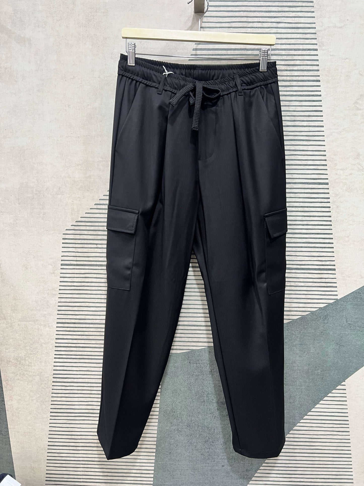 Pantalone Cargo Uomo | Panna & Nero