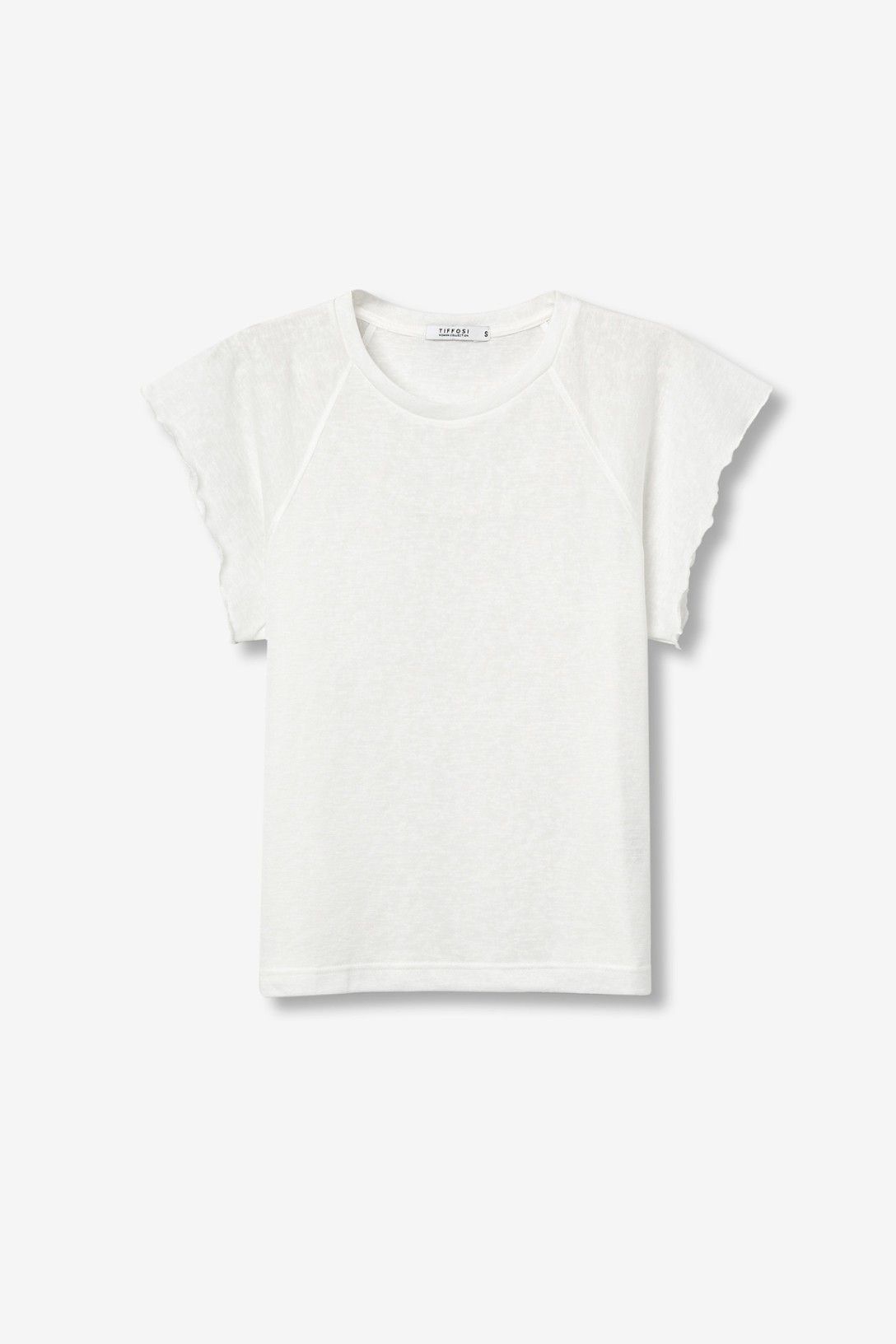 T-Shirt Cooky donna bianca star white in viscosa con girocollo e manica corta - vista frontale