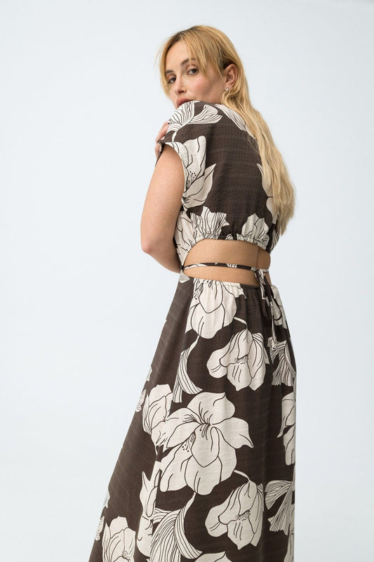 Abito donna Viscosa Corneto - dettaglio posteriore e vestibilità