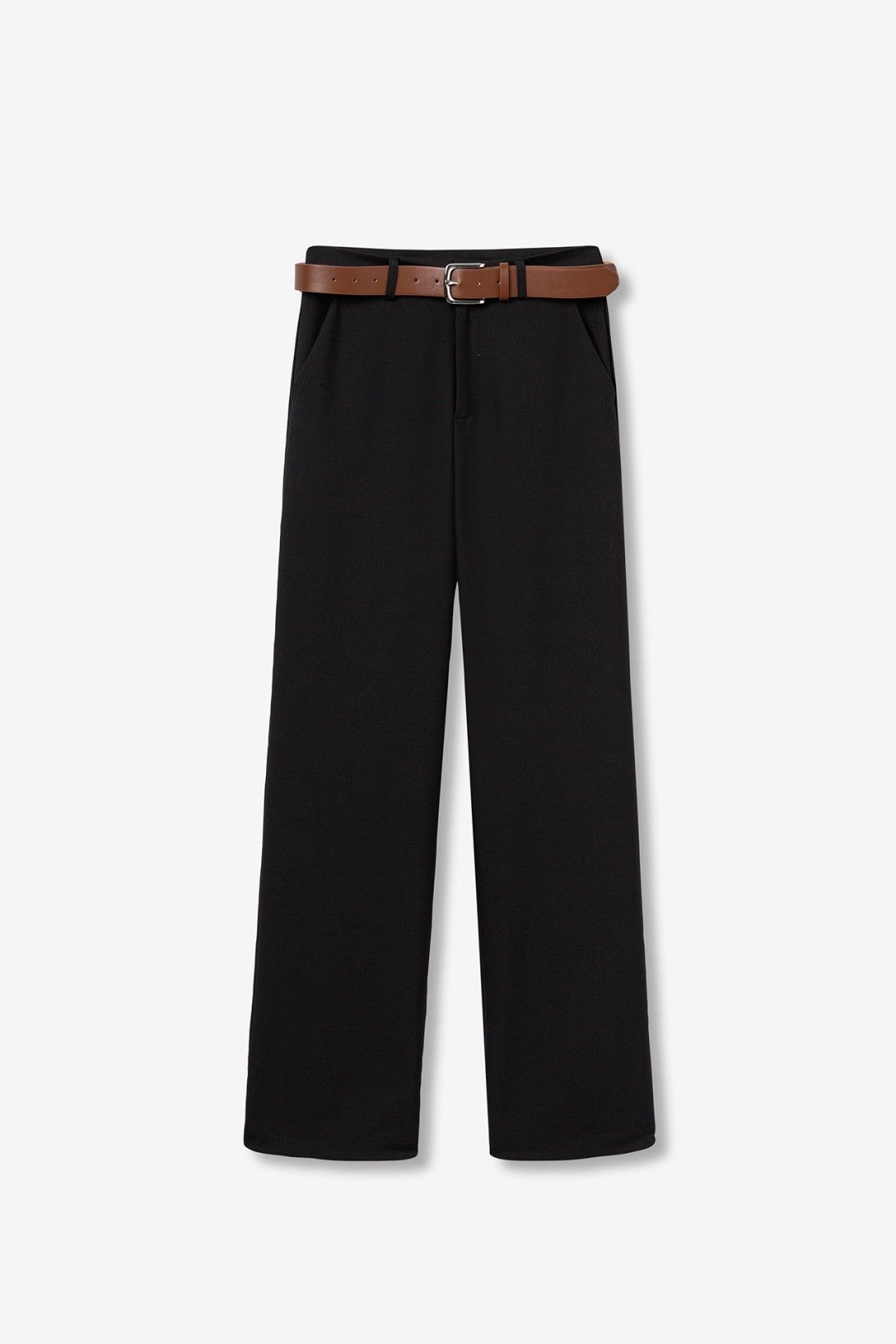 Pantalone Elora nero donna vita alta - vista prodotto completa su sfondo neutro