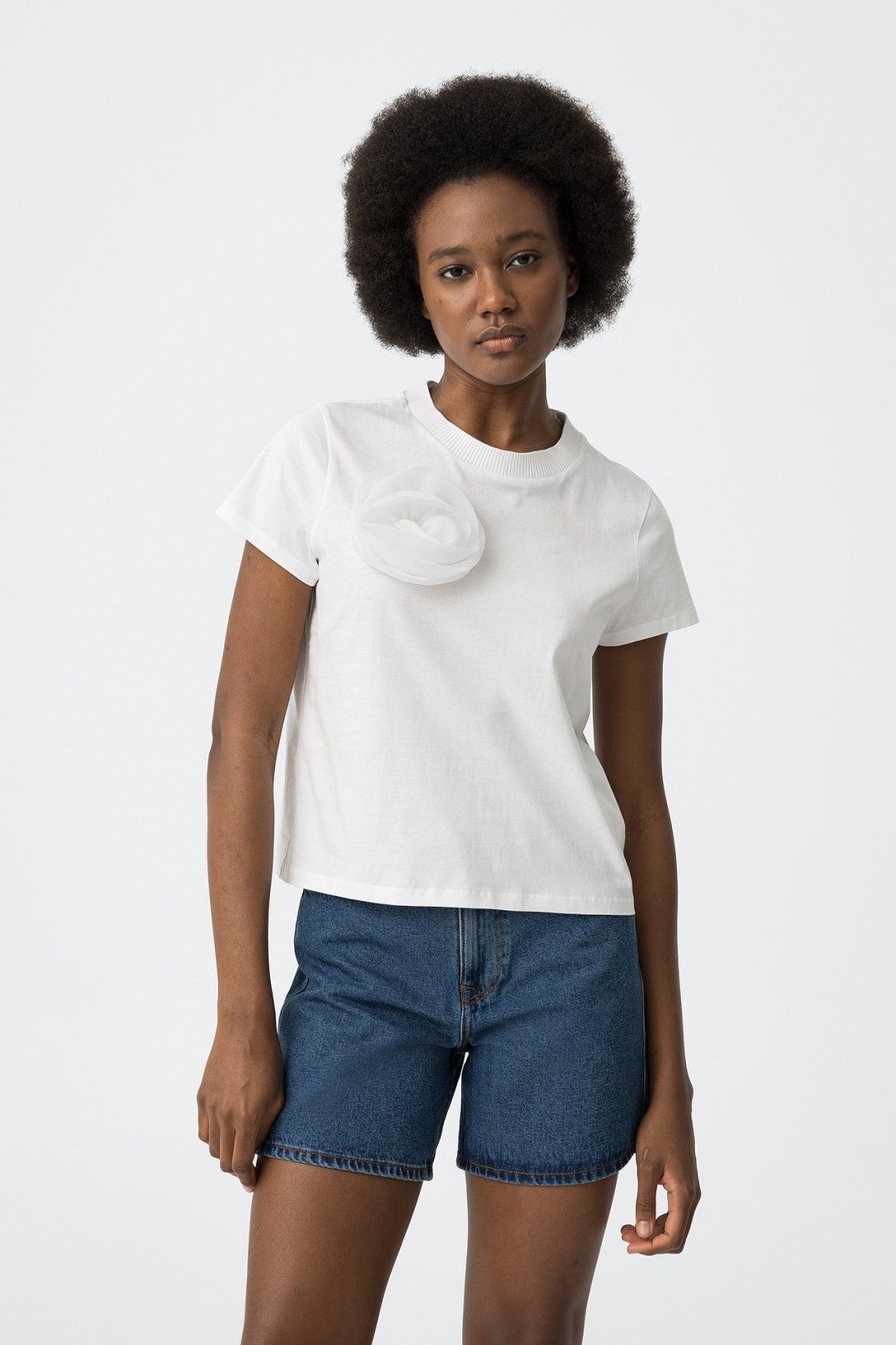 T-Shirt Gardenia Bianca & Corallo