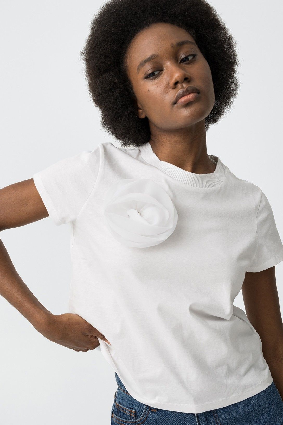 T-Shirt Gardenia Bianca & Corallo