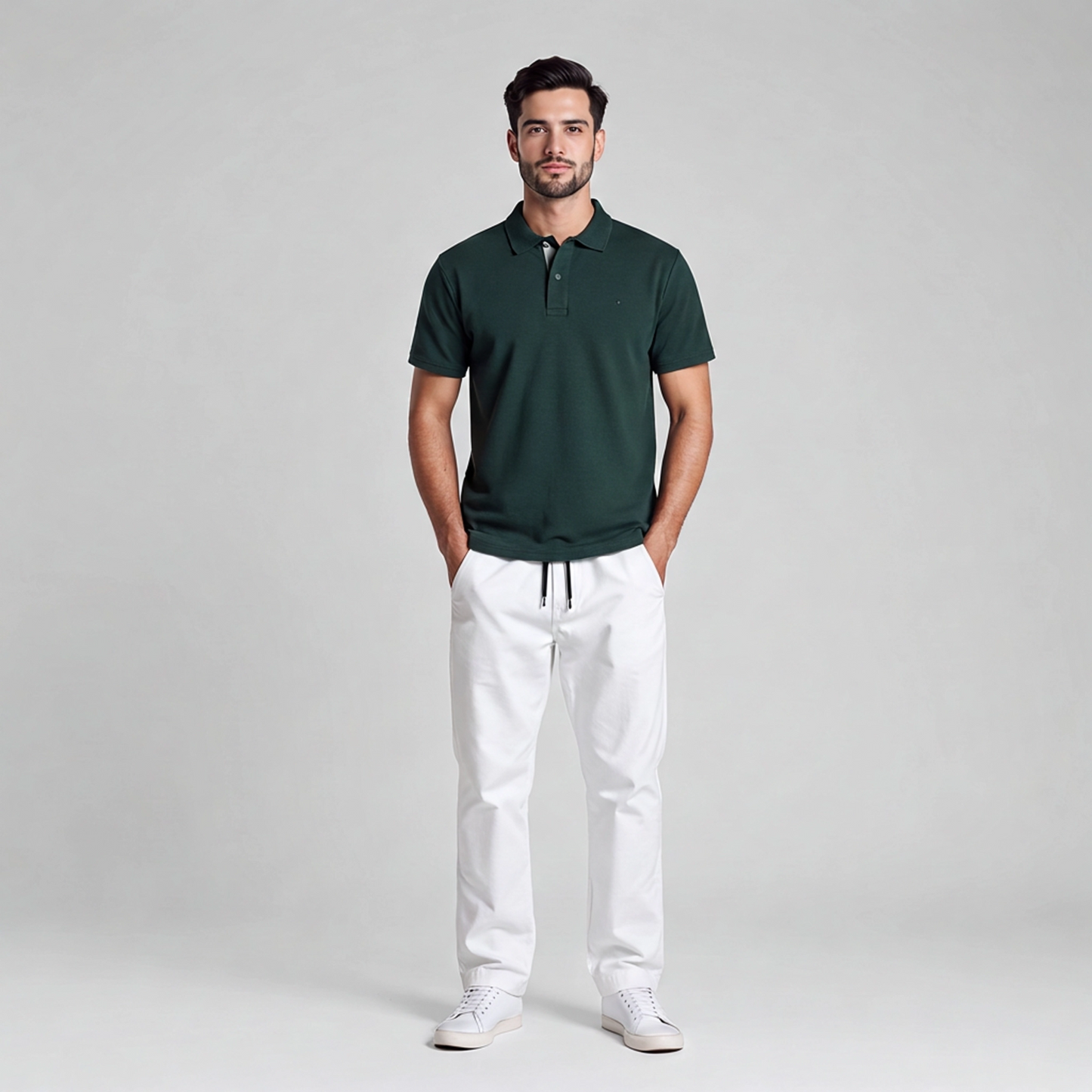 Polo Uomo Graham Verde & Blu - Cotone Premium Tiffosi