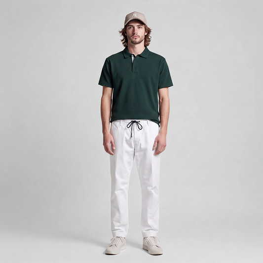 Pantalone uomo lino e cotone casual - moda uomo Made in Italy indossato total look