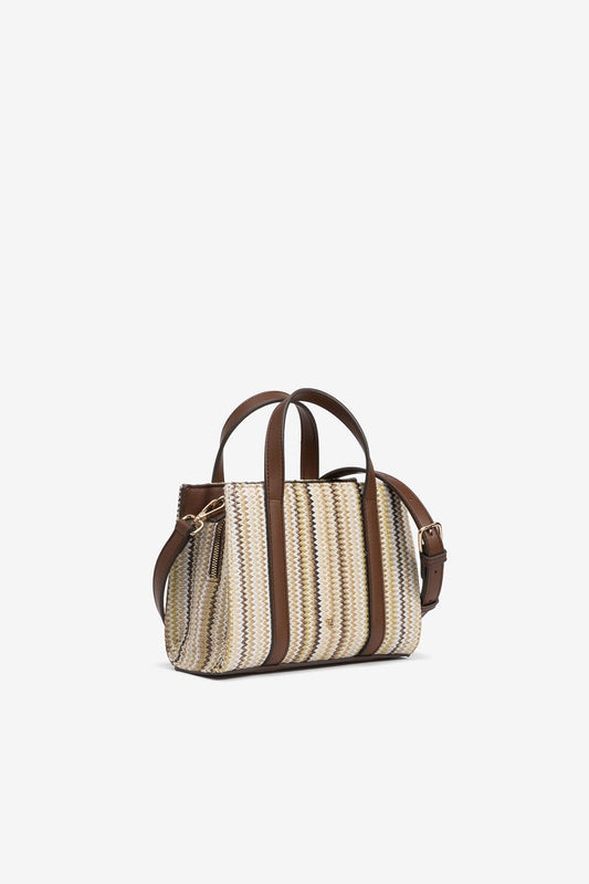 Borsa Inayah carta 100% naturale — vista laterale look estivo | Frarò