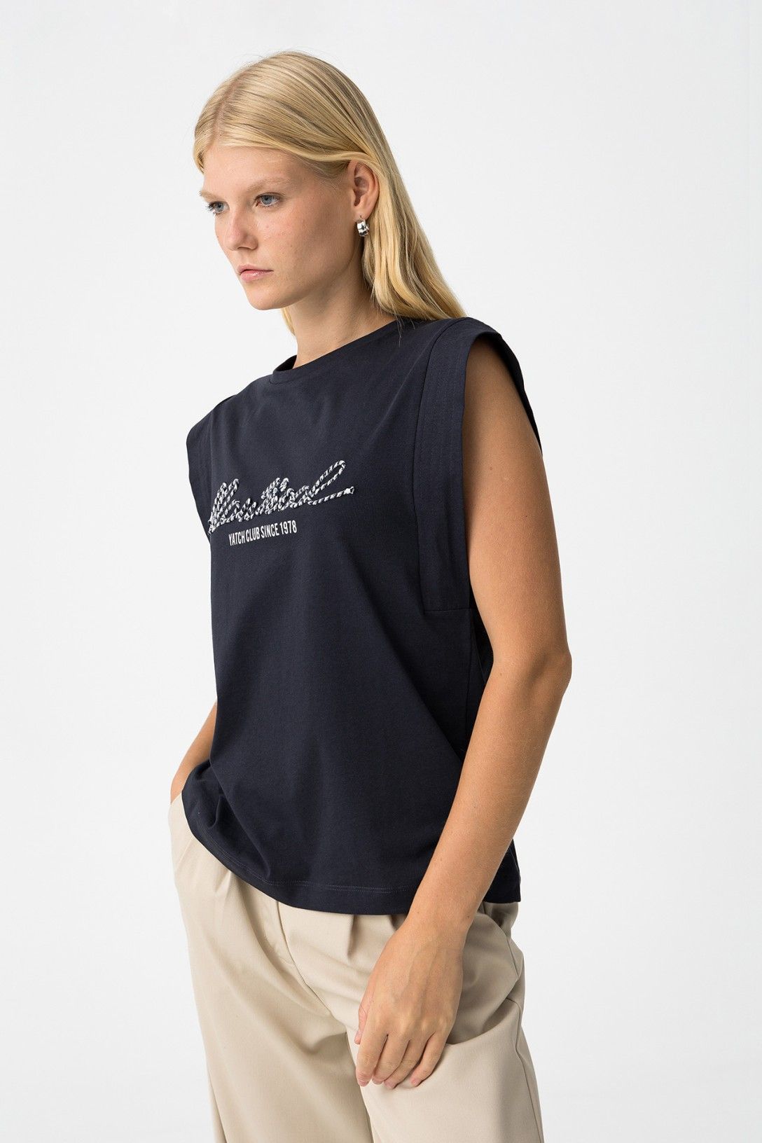 T-Shirt Indigo | Bianca | Blu