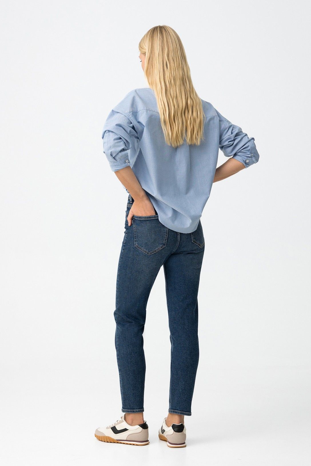 Jeans mom donna vita alta slim fit Tiffosi - vista posteriore dettaglio vestibilità