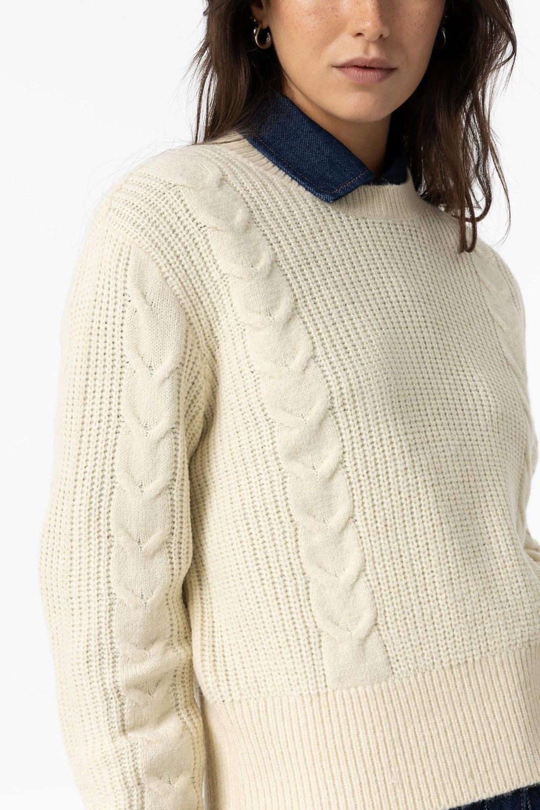 Maglione donna Porchie - dettaglio trama a trecce e vestibilità comoda