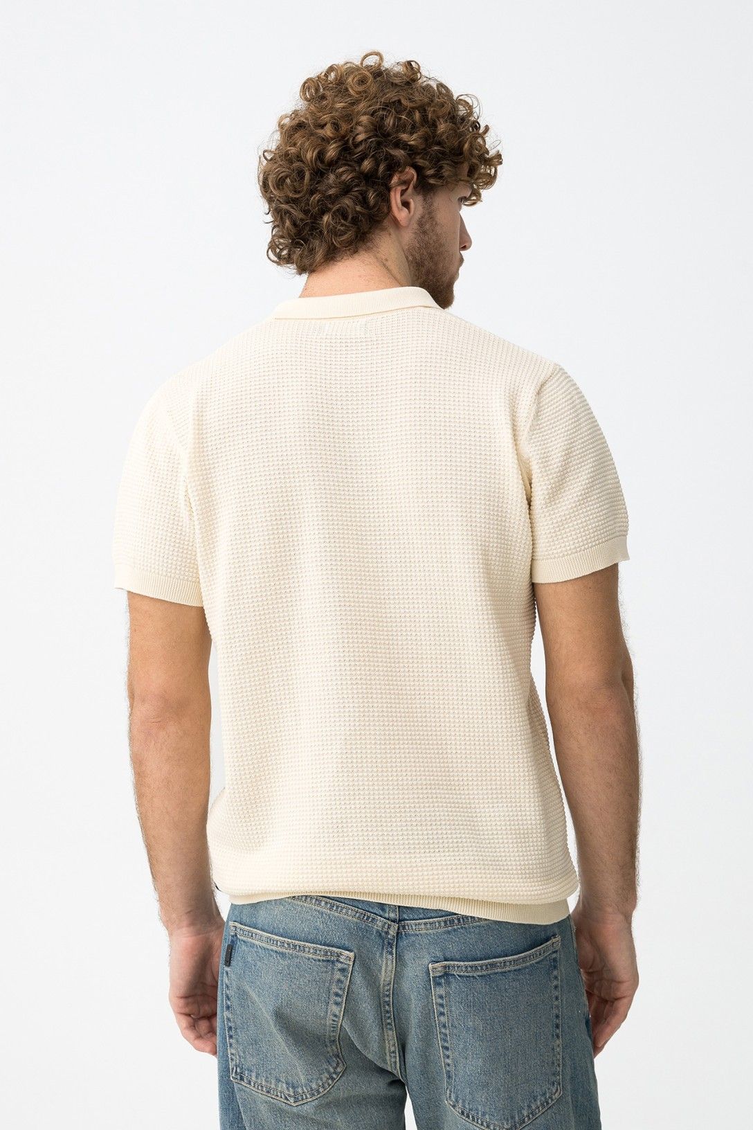 Polo uomo cotone manica corta - dettaglio vista posteriore.