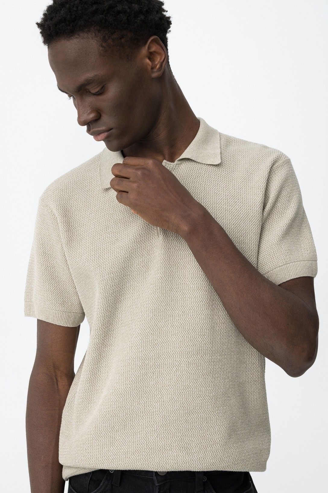 Dettaglio colletto polo uomo Watson cotone 100% vestibilità comoda