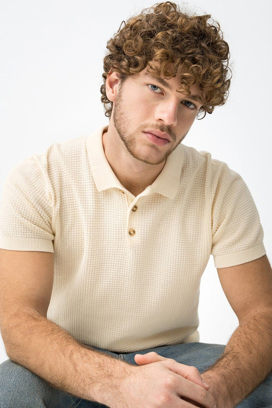 Polo uomo cotone casual elegante - modello indossato smart casual