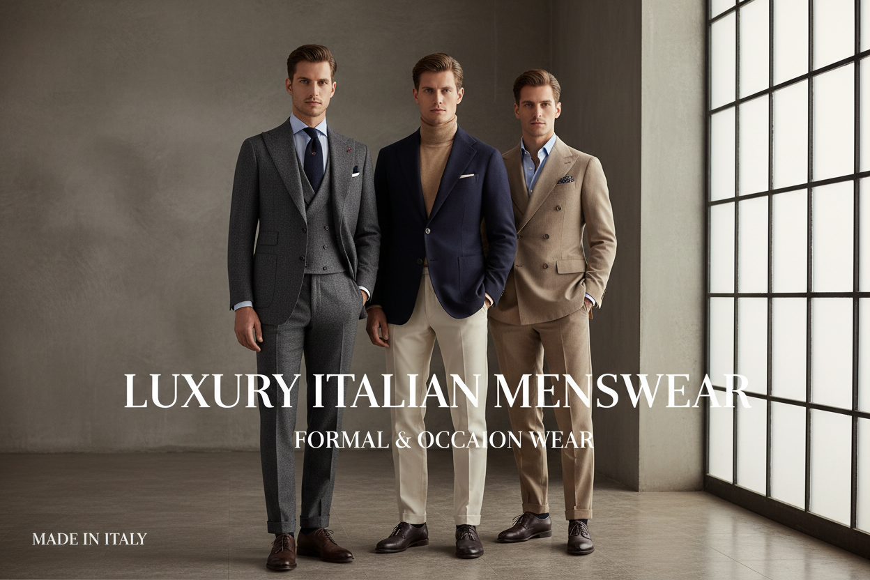 "Abiti eleganti uomo e giacche formali Made in Italy - Collezione Frarò abbigliamento maschile premium"