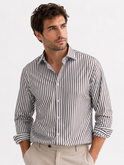 camicia uomo fast- rigo moro- vista frontale - indossata da modello