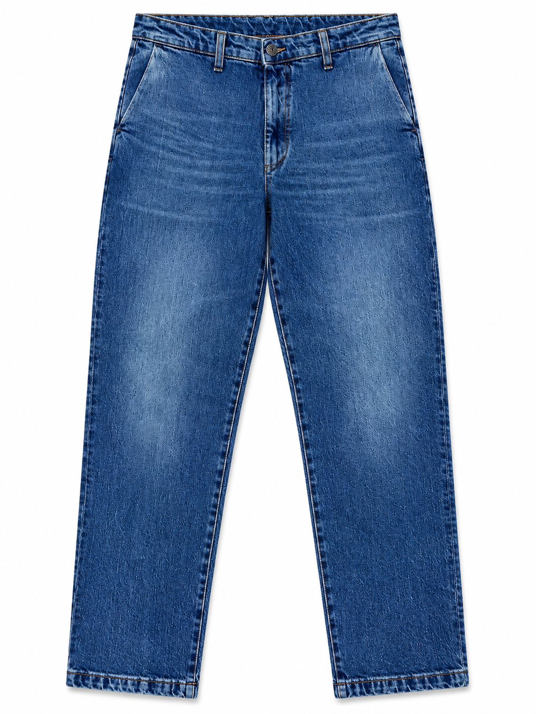 Jeans uomo Japan 2763 Moro fotografati frontalmente, con lavaggio blu e tasche all’americana