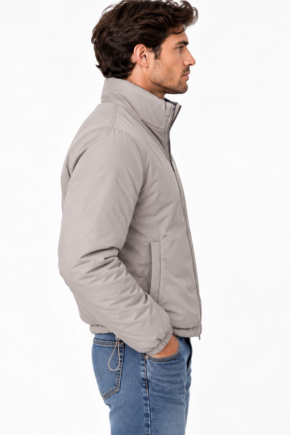 Giubbotto uomo reversibile Cayo Tiffosi beige, vista laterale indossata