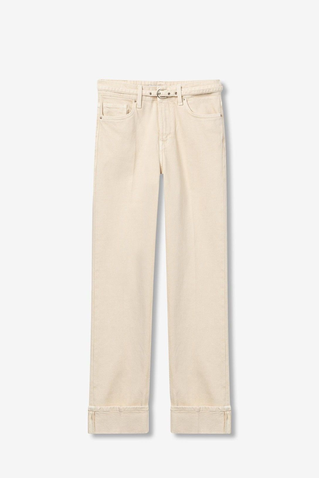 Jeans beige Amy_73 - vista ravvicinata del tessuto 98% cotone, texture e colore naturale