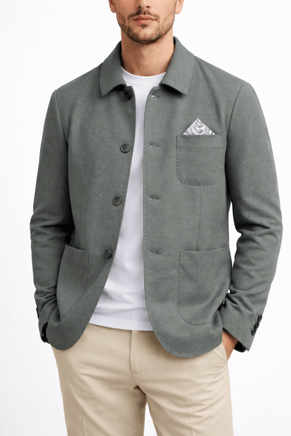 Giacca uomo 657 sartoriale Made in Italy colore verde militare – tessuto leggero regular fit – Frarò
