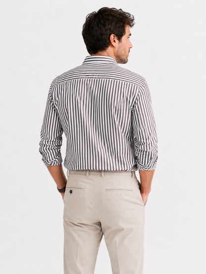 camicia uomo fast- rigo moro- vista posteriore - indossata da modello
