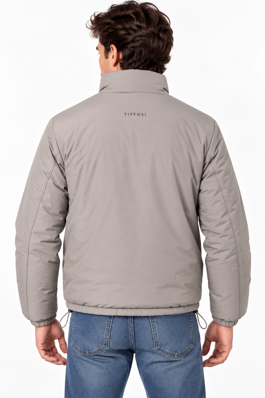 Giubbotto uomo reversibile Cayo Tiffosi beige, vista posteriore con logo Tiffosi