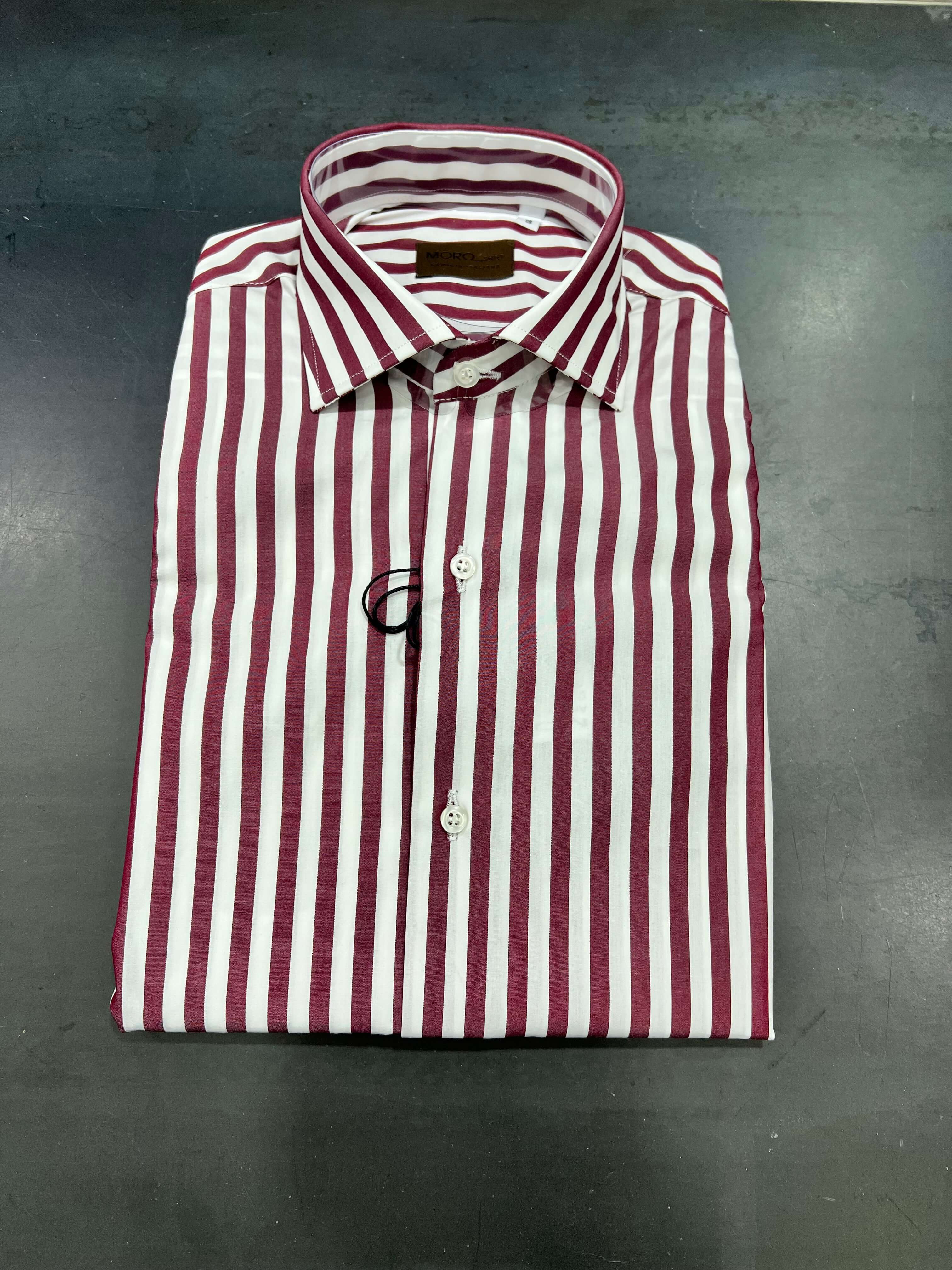 Hardaddy Camicia Uomo Maniche Corte A Righe – Casual, Leggera, Traspirante, Colore Borgogna, Taglia 3XL