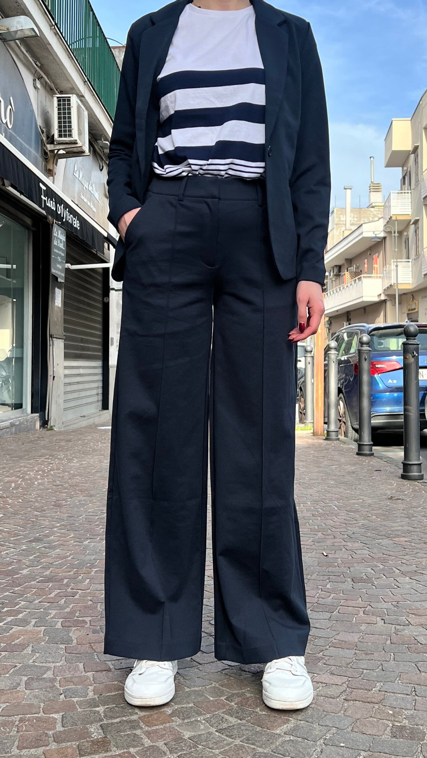 Pantalone Palazzo| Kate | Verde - Nero- Blu