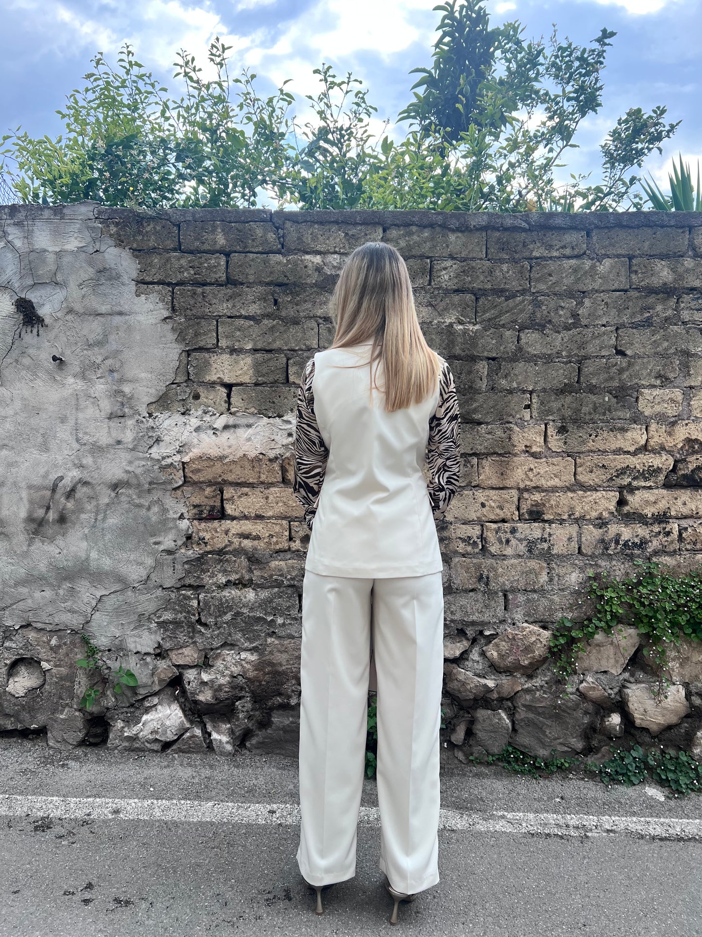 Tailleur con Gilet Burro