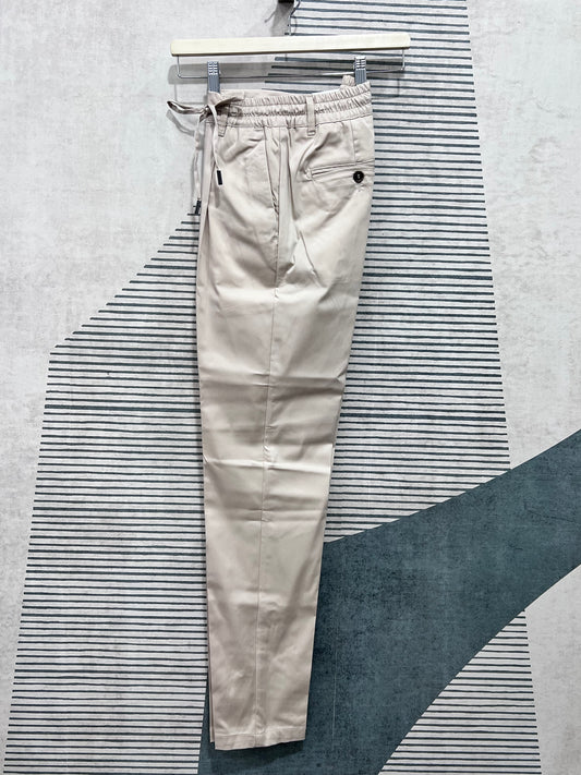 "Pantalone estivo Tela Para - vista laterale" colore beige