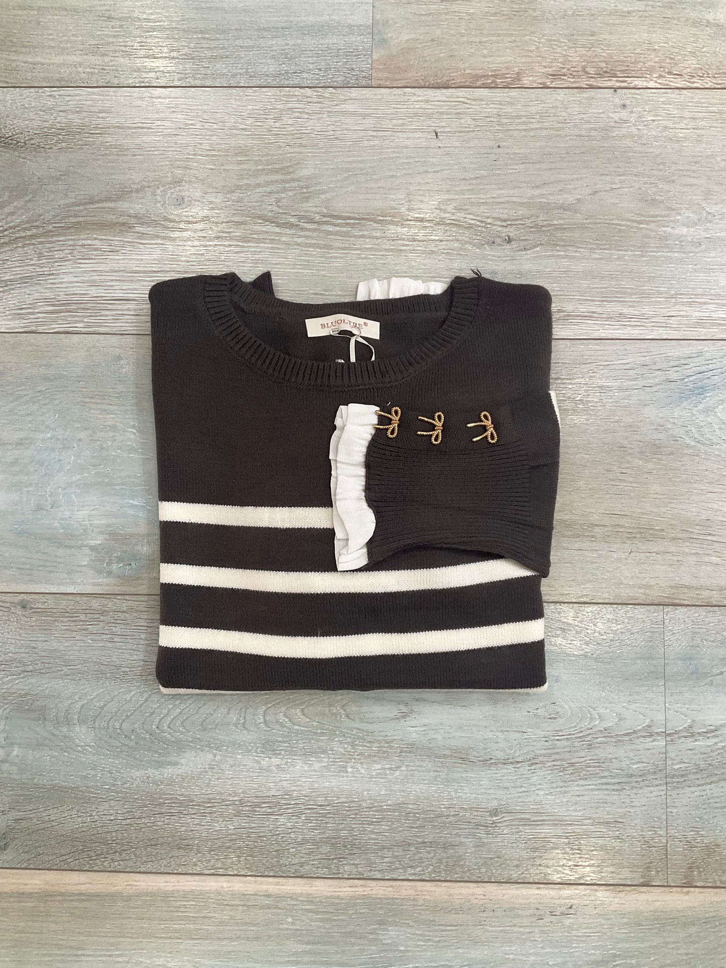 Pullover donna invernale a righe vestibilità over
