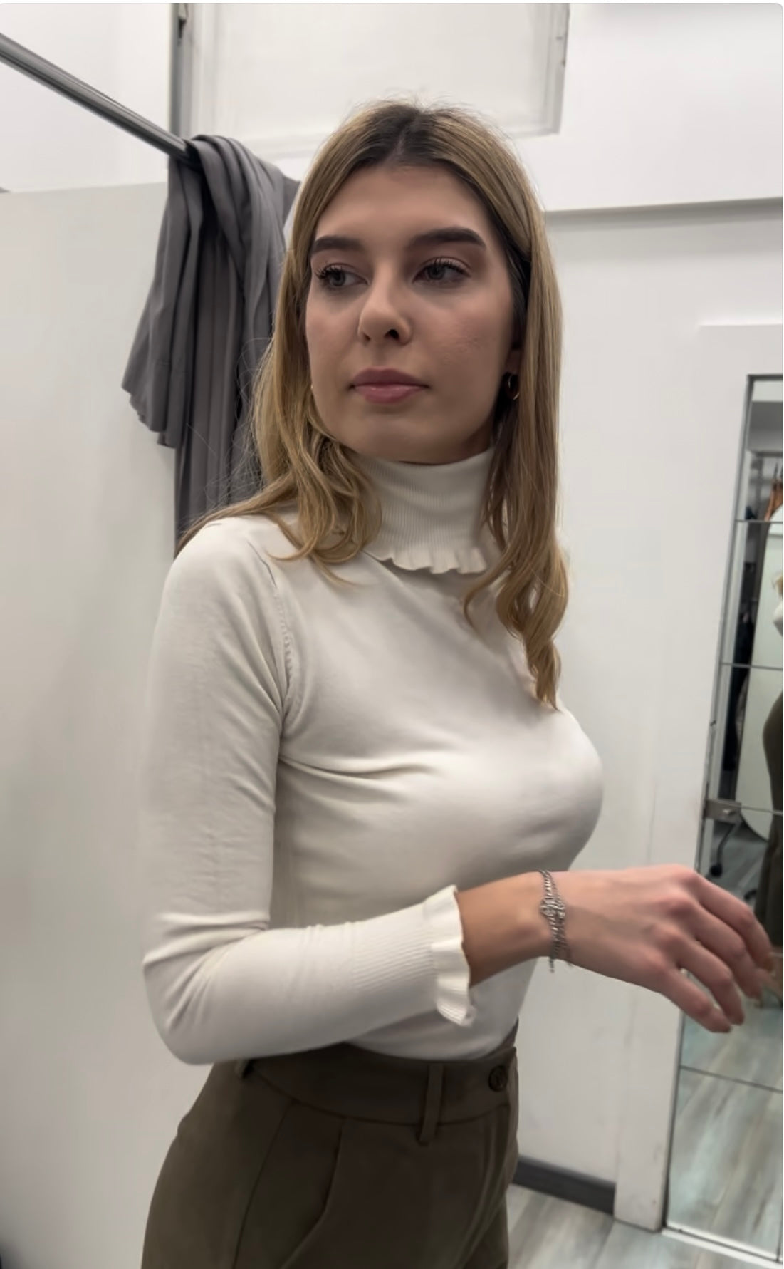 Maglia Dolce Vita Donna Collo Alto - Riccio Manica Lunga 6 Colori