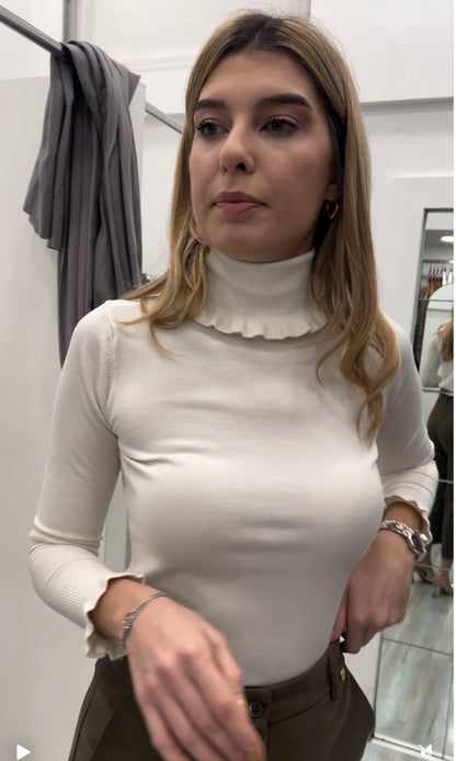 Maglia Dolce Vita Donna Collo Alto - Riccio Manica Lunga 6 Colori