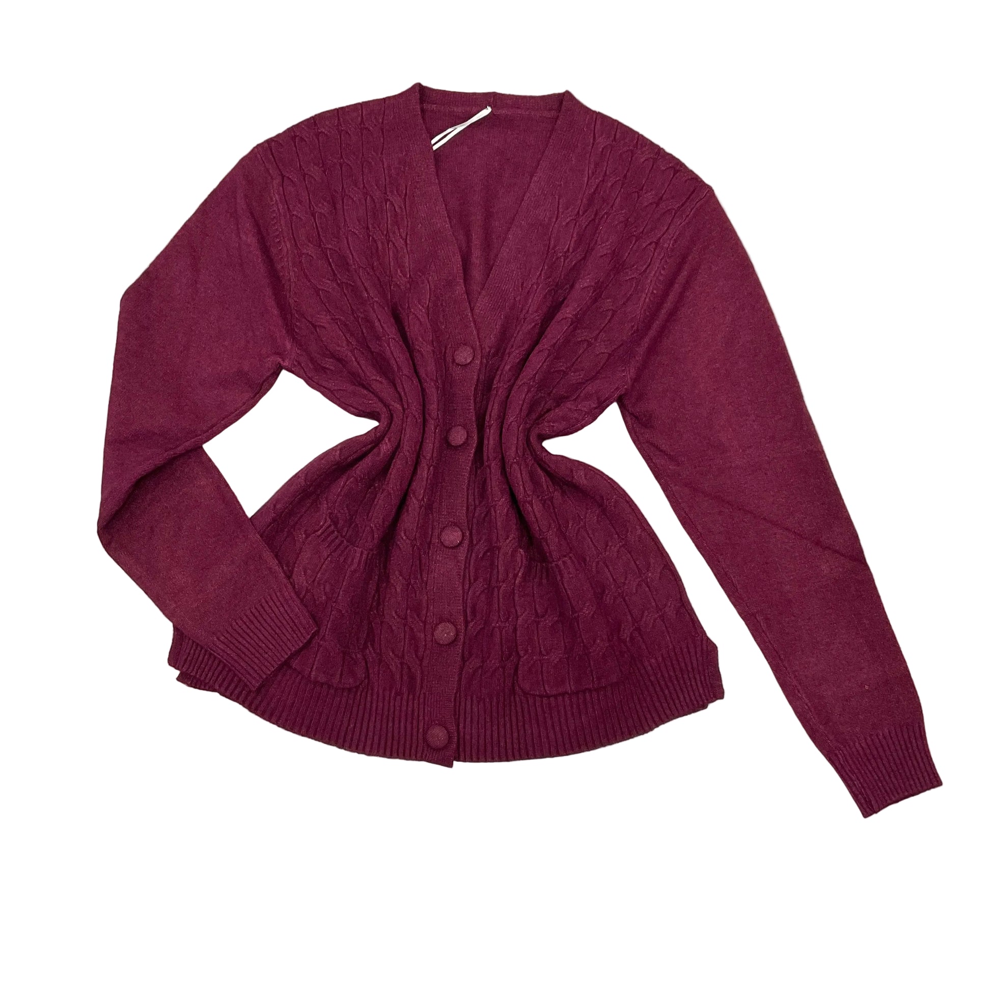 Cardigan donna trecce lana scollo V con bottoni - Frarò moda italiana
