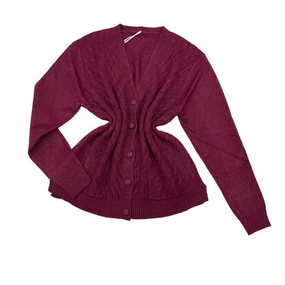 Cardigan donna trecce lana scollo V con bottoni - Frarò moda italiana
