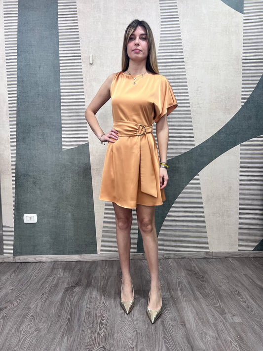 Abito| Mono Spalla| Corallo & Nero
