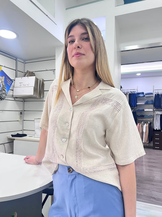 Camicia in Viscosa & Lino| Miru